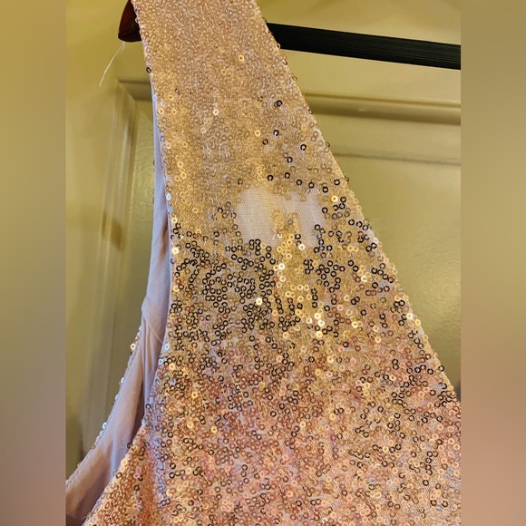 Women’s Plus size Rose Gold Sequin long dress - Picture 9 of 13